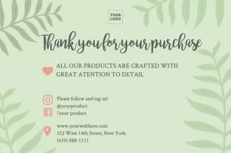 Modifier un panneau Merci pour votre achat