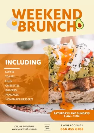 Edite um menu de café da manhã ou brunch 