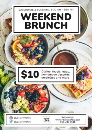 Edit a brunch and breakfast menu