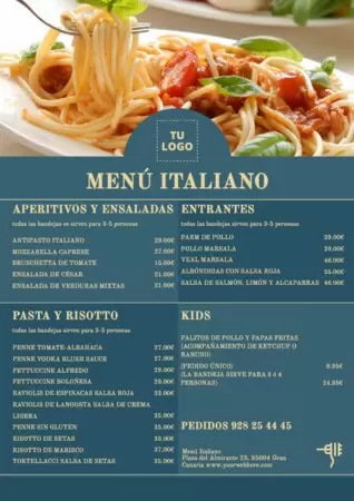 Edita un Menú Italiano