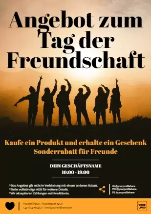 Bearbeite eine Tag der Freundschaft Vorlage