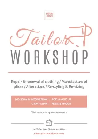 Editar um pôster para alfaiates e lojas de costura 