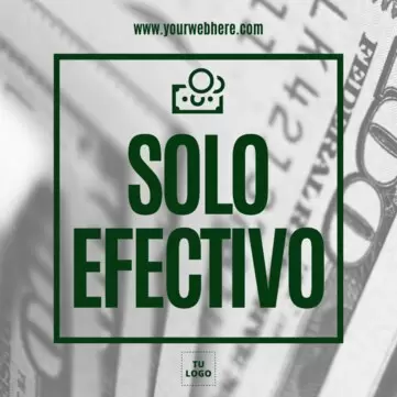 Editar un cartel de Solo Efectivo