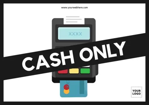 Edit an 'Only cash' sign