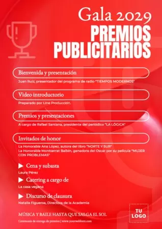 Edita un banner de entrega de premios