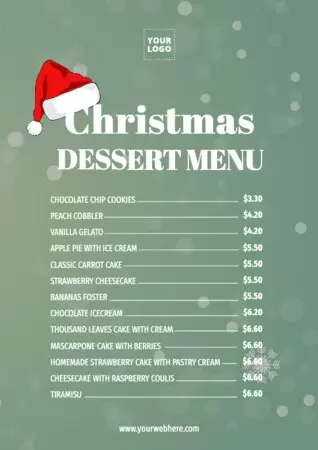 Modifier un modèle de menu de Noël