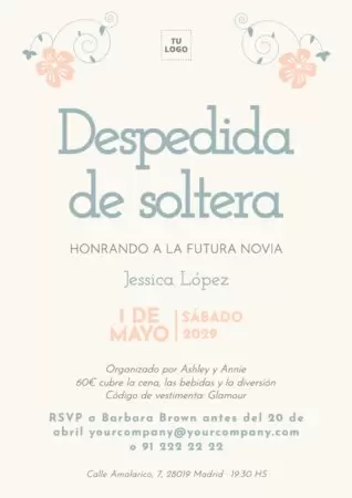 Edita una invitación de despedida de soltera
