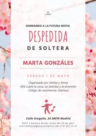 Edita una invitación de despedida de soltera
