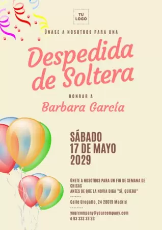 Edita una invitación de despedida de soltera