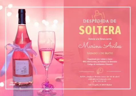 Edita una invitación de despedida de soltera