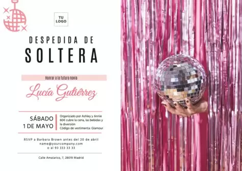 Edita una invitación de despedida de soltera