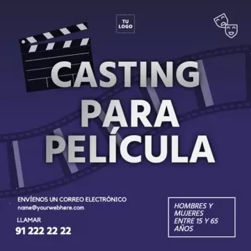 Edita un diseño para castings y audiciones