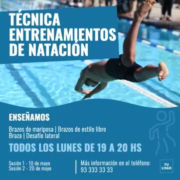 Editar un anuncio para clases de natación