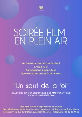 Modifier un prospectus de soirée cinéma