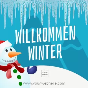 Bearbeite eine Hallo Winter Vorlage