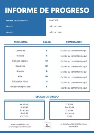 Edita un boletín de notas para alumnos