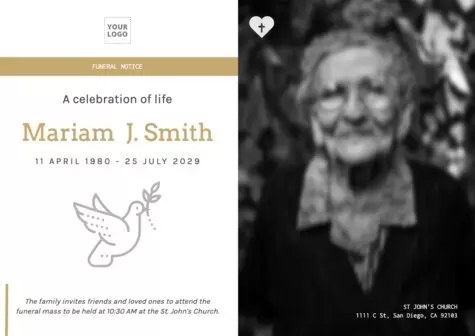 Eine Nachrufkarte bearbeiten