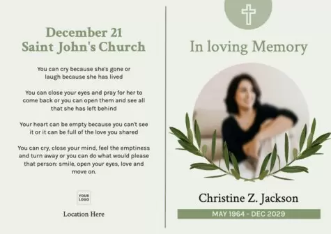 Eine Nachrufkarte bearbeiten