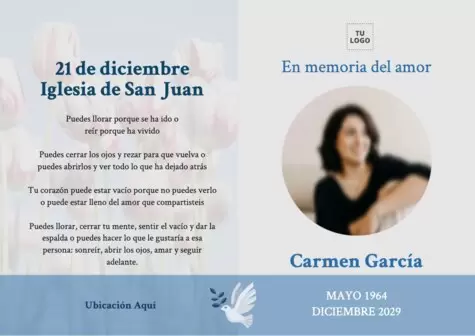 Edita una tarjeta de pésame