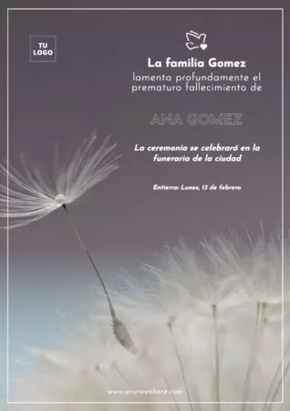 Edita una tarjeta de pésame