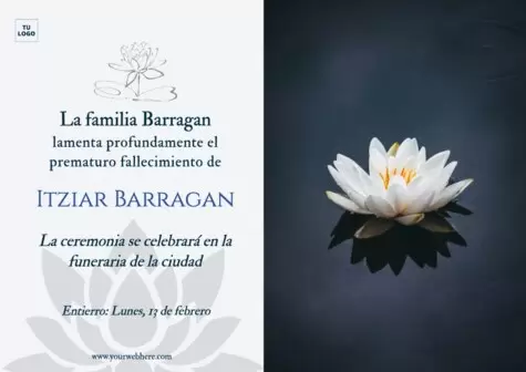 Edita una tarjeta de pésame