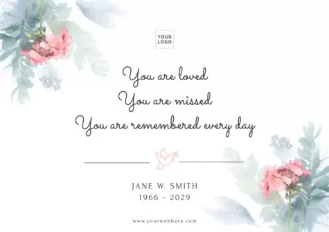 Eine Nachrufkarte bearbeiten