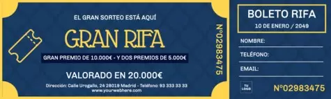 Crea un boleto de rifa