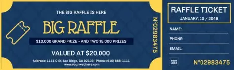 Crie um bilhete de rifa