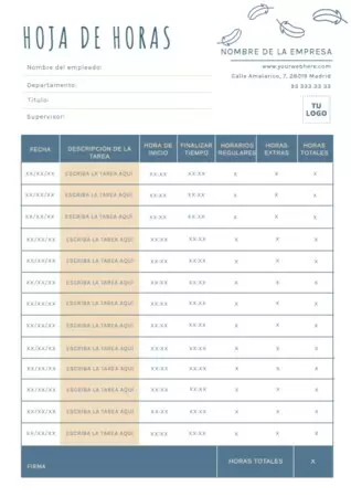 Edita una Hoja de Control Horario