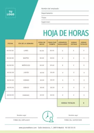 Edita una Hoja de Control Horario