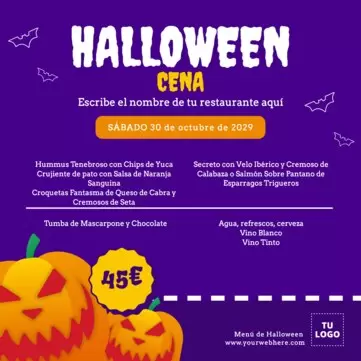 Edita un menú para Halloween