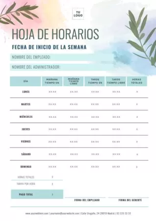 Edita una Hoja de Control Horario