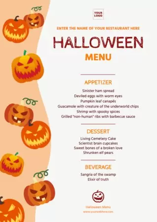 Edit a Halloween themed menu