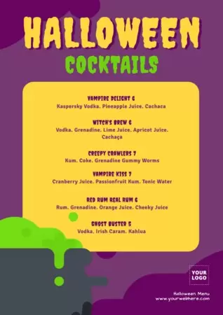 Edit a Halloween themed menu