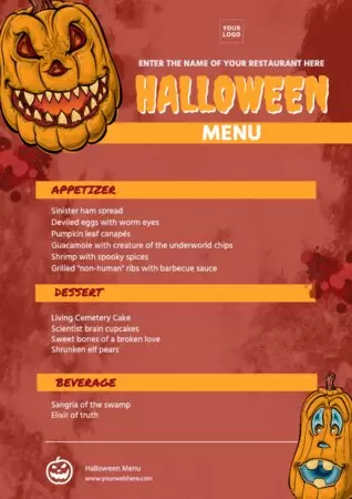 Edit a Halloween themed menu