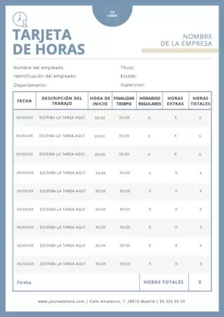 Edita una Hoja de Control Horario
