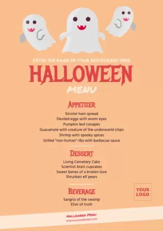 Edit a Halloween themed menu