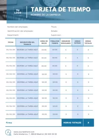 Edita una Hoja de Control Horario