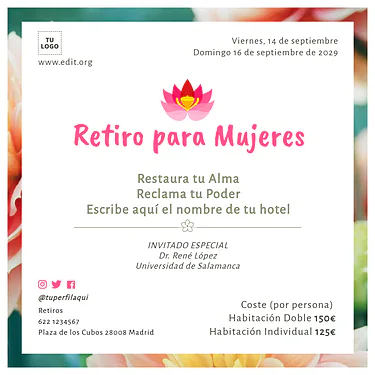 Diseña un flyer de Retiro Espiritual con plantillas online