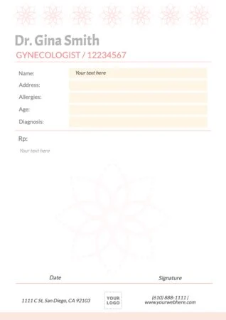 Edit a blank prescription form