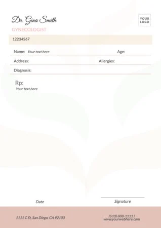 Edit a blank prescription form