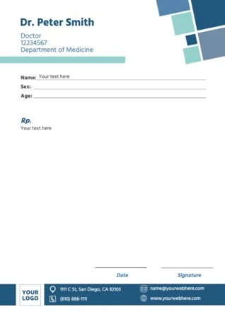 Edit a blank prescription form