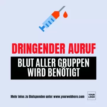 Bearbeite eine Vorlage für eine Blutspendenaktion