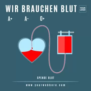 Bearbeite eine Vorlage für eine Blutspendenaktion