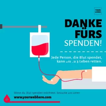 Bearbeite eine Vorlage für eine Blutspendenaktion