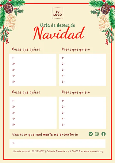 Edita una Lista Navideña