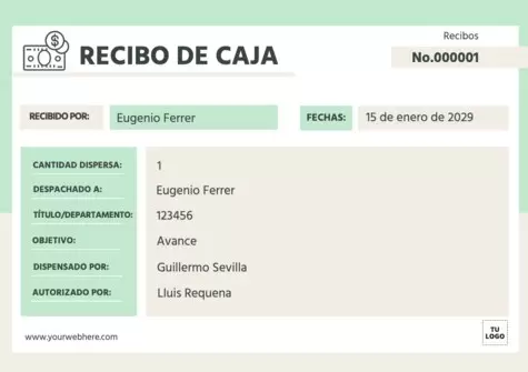 Edita una plantilla de recibo