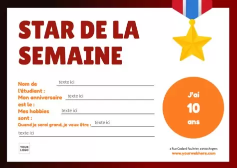 Modifier un design de la star de la semaine