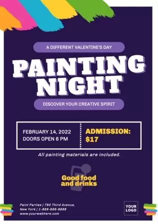 Edit a Paint Night flyer