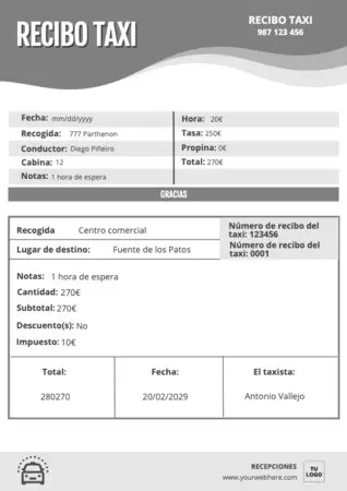 Edita una plantilla de recibo